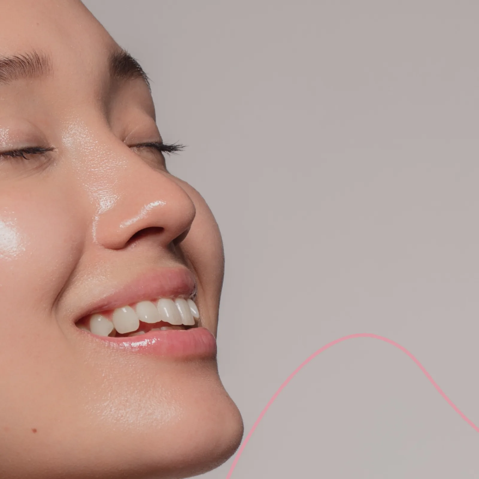 Healthy glowing skin after a skincare routine
